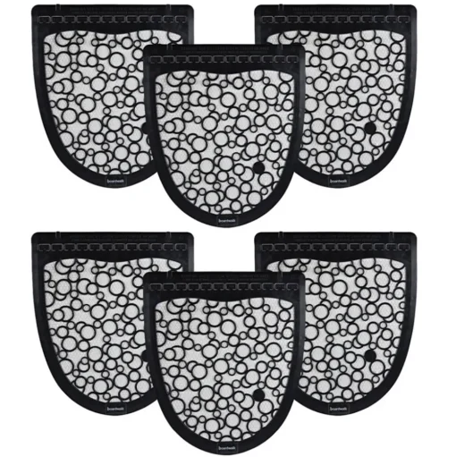 Boardwalk 17.5 x 20 Slip-Resistant Disposable Urinal Floor Mat 2.0 - Black/White (6/Carton)