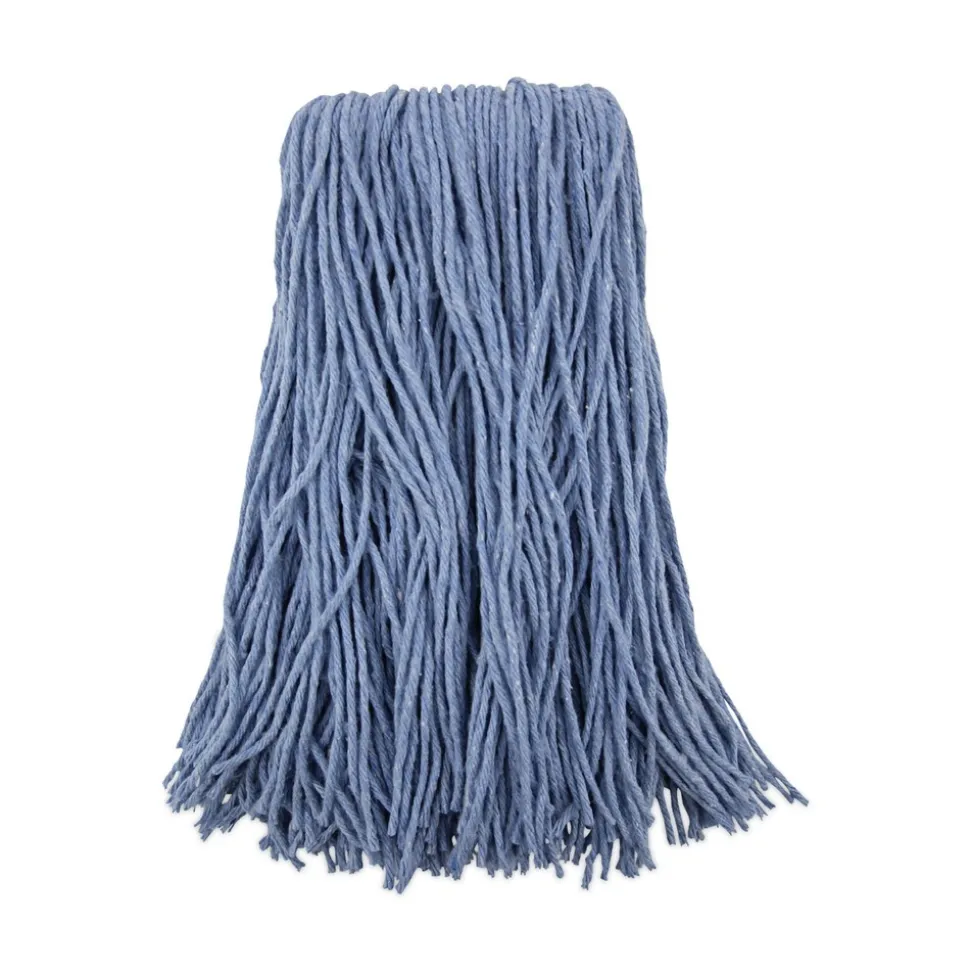 Boardwalk BWK2024B #24 Cotton/Synthetic Fiber Cut-End Standard Mop Head - Blue (12/Carton)