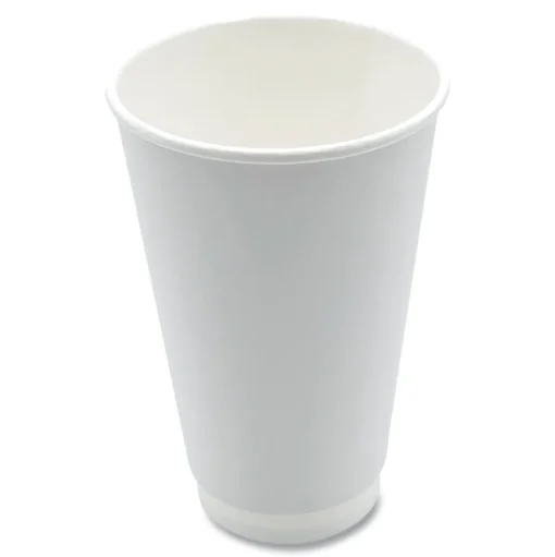 Boardwalk BWKDW16HCUP 16 oz. Double-Walled Paper Hot Cups - White (500/Carton)