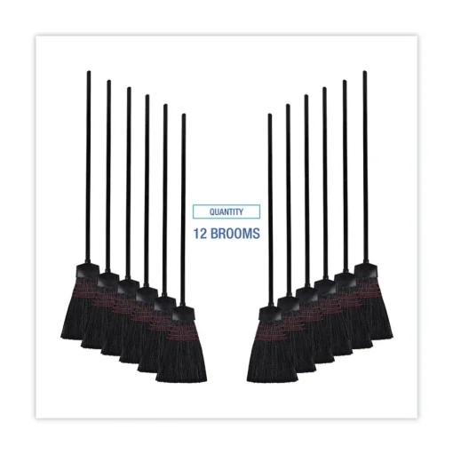 Boardwalk BWK916P 54 in. Wood Handle Maid Broom with Plastic Bristles (1 Dozen)