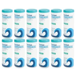 Boardwalk BWK454W35 7 in. x 8 in. Disinfecting Wipes - Fresh Scent (12 Canisters/Carton)