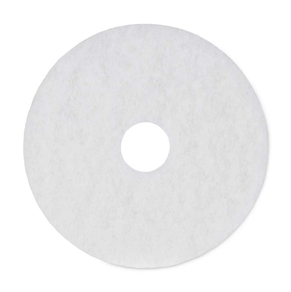 Boardwalk BWK4016WHI 16 in. Diameter Polishing Floor Pads - White (5/Carton)