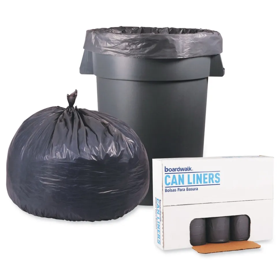 Boardwalk 100/Carton 60 Gallon .95 mil. 38 in. x 58 in. Low-Density Waste Can Liners - Gray
