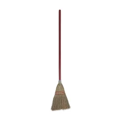 Boardwalk Corn Fiber Lobby/Toy Broom with 39 in. Wood Handle - Red/Yellow (12/Carton)