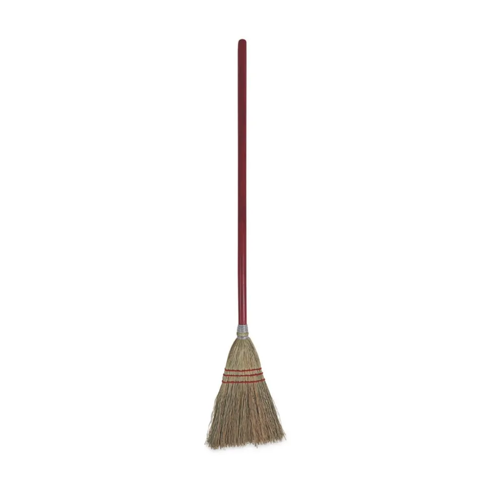 Boardwalk Corn Fiber Lobby/Toy Broom with 39 in. Wood Handle - Red/Yellow (12/Carton)