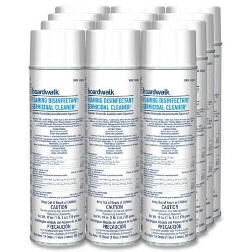 Boardwalk CP873BOARDWK 19 oz. Aerosol Can Foaming Disinfectant Germicidal Cleaner - Flowery Scent (12/Carton)