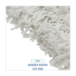 Boardwalk Cut-End Rayon Wet Mop Heads - White (12/Carton)