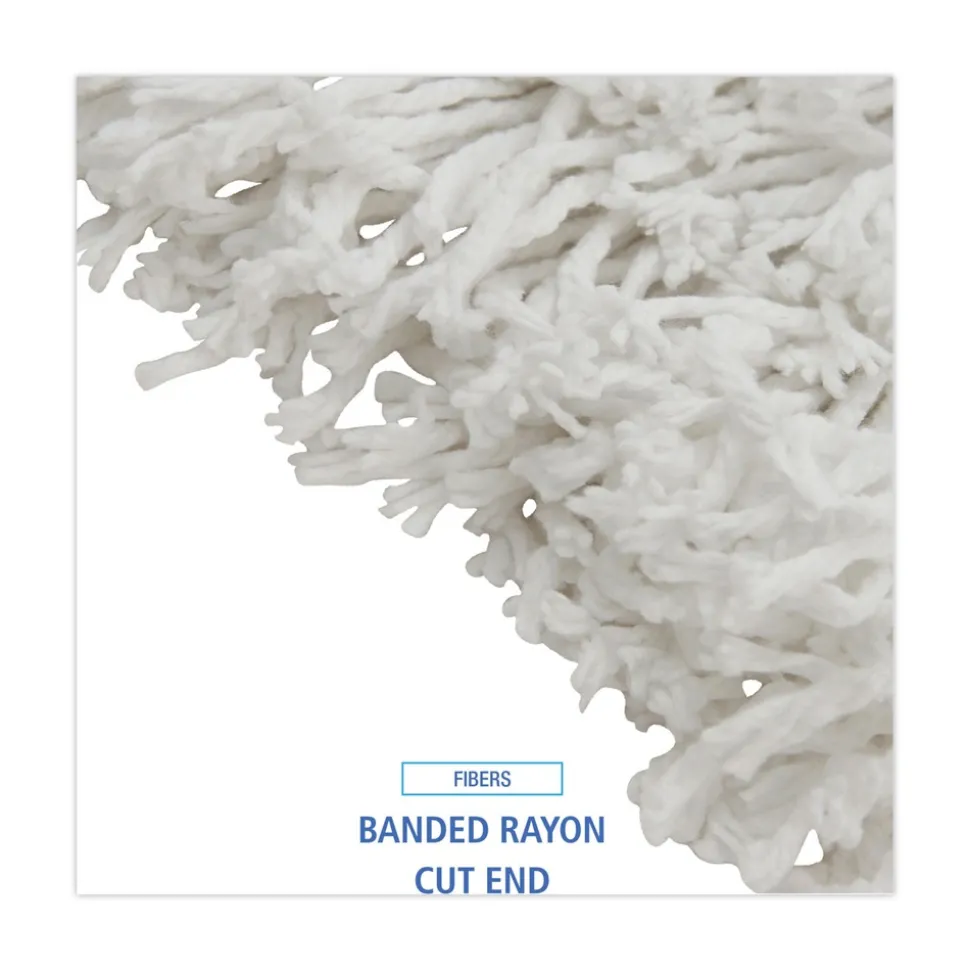 Boardwalk Cut-End Rayon Wet Mop Heads - White (12/Carton)