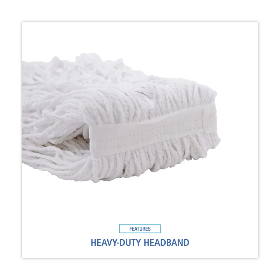 Boardwalk Cut-End Rayon Wet Mop Heads - White (12/Carton)
