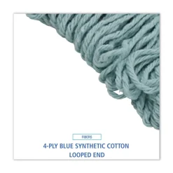 Boardwalk EchoMop with Looped-End Synthetic/Cotton Wet Mop Head - Medium, Blue (12/Carton)