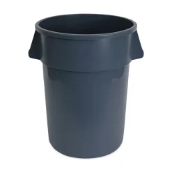 Boardwalk 44-Gallon Round Plastic Waste Receptacle - Gray