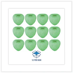 Boardwalk Gem Urinal Screens - Herbal Mint Scent, Green (12/Box)