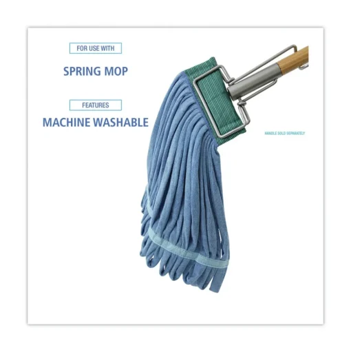 Boardwalk Microfiber Looped-End Wet Mop Head - Medium, Blue