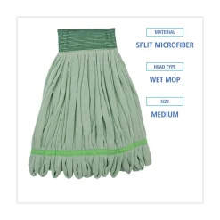 Boardwalk Microfiber Looped-End Wet Mop Head - Medium, Green