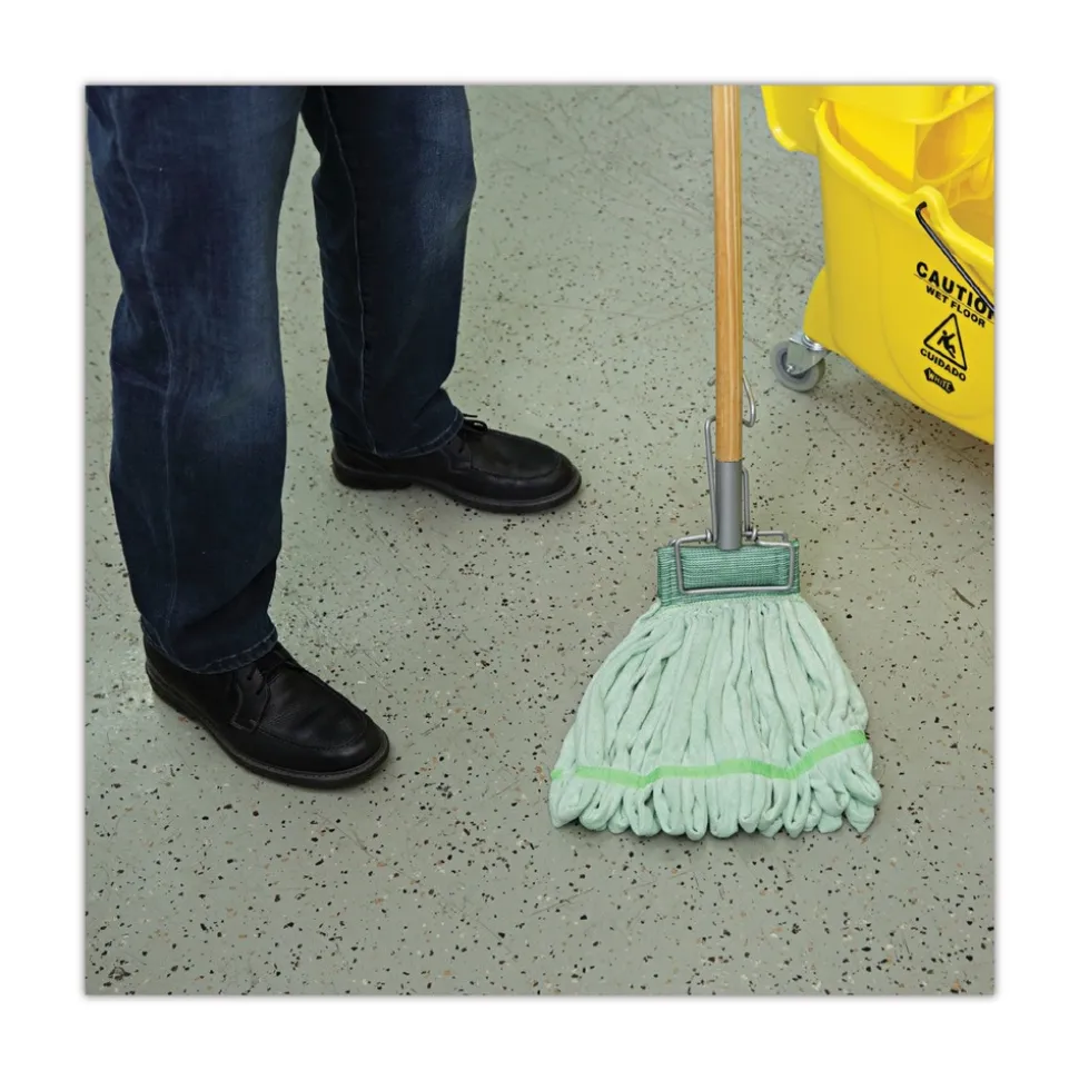 Boardwalk Microfiber Looped-End Wet Mop Head - Medium, Green