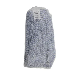 Boardwalk Narrow Floor Finish Rayon/Polyester Mop Head - Large, White/Blue (12/Carton)