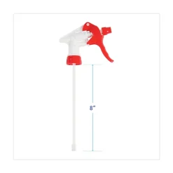 Boardwalk 24-Piece/Carton 8 in. Tube Trigger Sprayer for 16-24 oz. Bottles - Red/White
