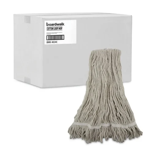 Boardwalk Pro Loop Web/Tailband Cotton Wet Mop Head (12/Carton)