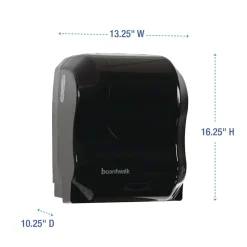 Boardwalk T7470BKBW 13.25 in. x 10.25 in. x 16.25 in. Hands Free Mechanical Towel Dispenser - Black