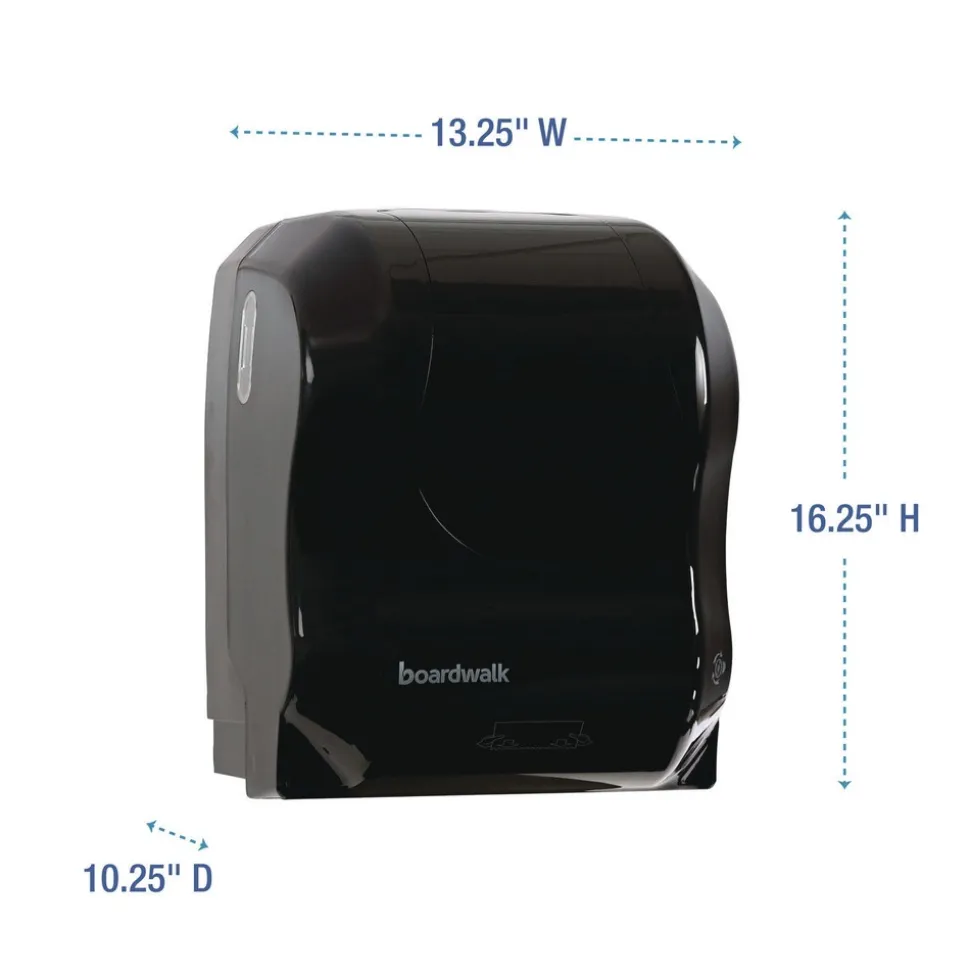 Boardwalk T7470BKBW 13.25 in. x 10.25 in. x 16.25 in. Hands Free Mechanical Towel Dispenser - Black