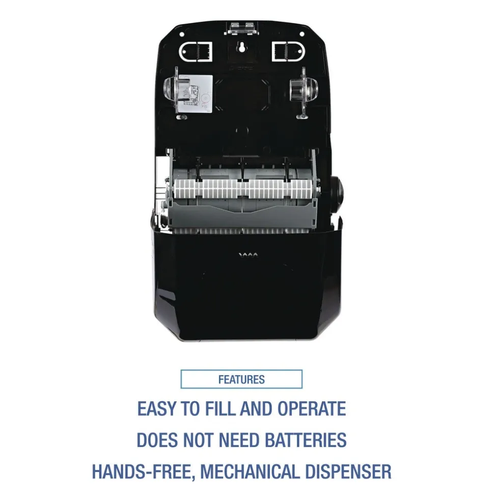 Boardwalk T7470BKBW 13.25 in. x 10.25 in. x 16.25 in. Hands Free Mechanical Towel Dispenser - Black
