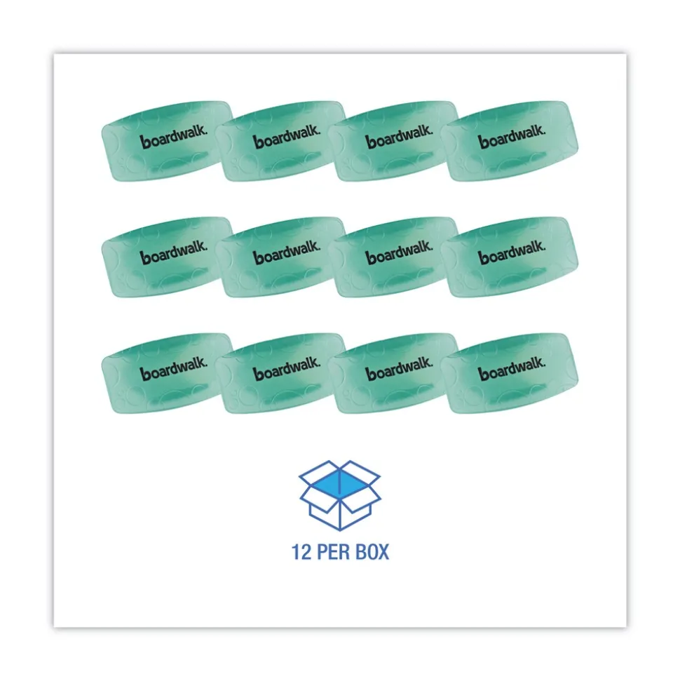 Boardwalk Toilet Bowl Clip - Cucumber Melon Scent, Green (12/Box)