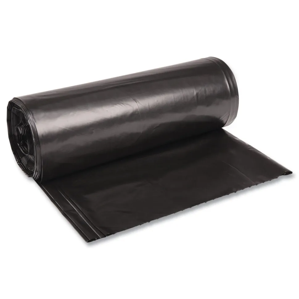 Boardwalk X7658XKKR01 38 in. x 58 in. 60 gal. 1.6 mil Recycled Low-Density Polyethylene Can Liners - Black (100/Carton)