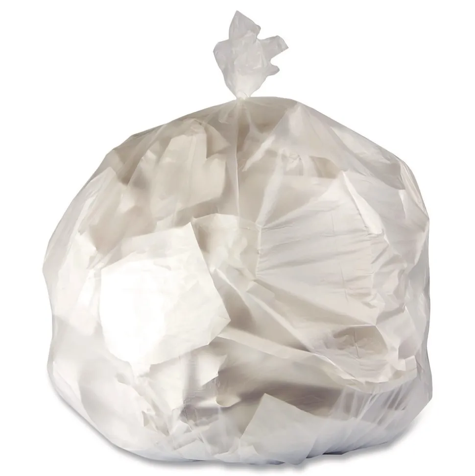 Boardwalk Z8048MNKR01 40 in. x 48 in. 45 gal. 12 mic High-Density Can Liners - Natural (250/Carton)