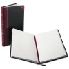 Boorum & Pease 13.75 x 8.38 Sheets Custom Rule Record and Account Book - Black/Red/Gold Cover