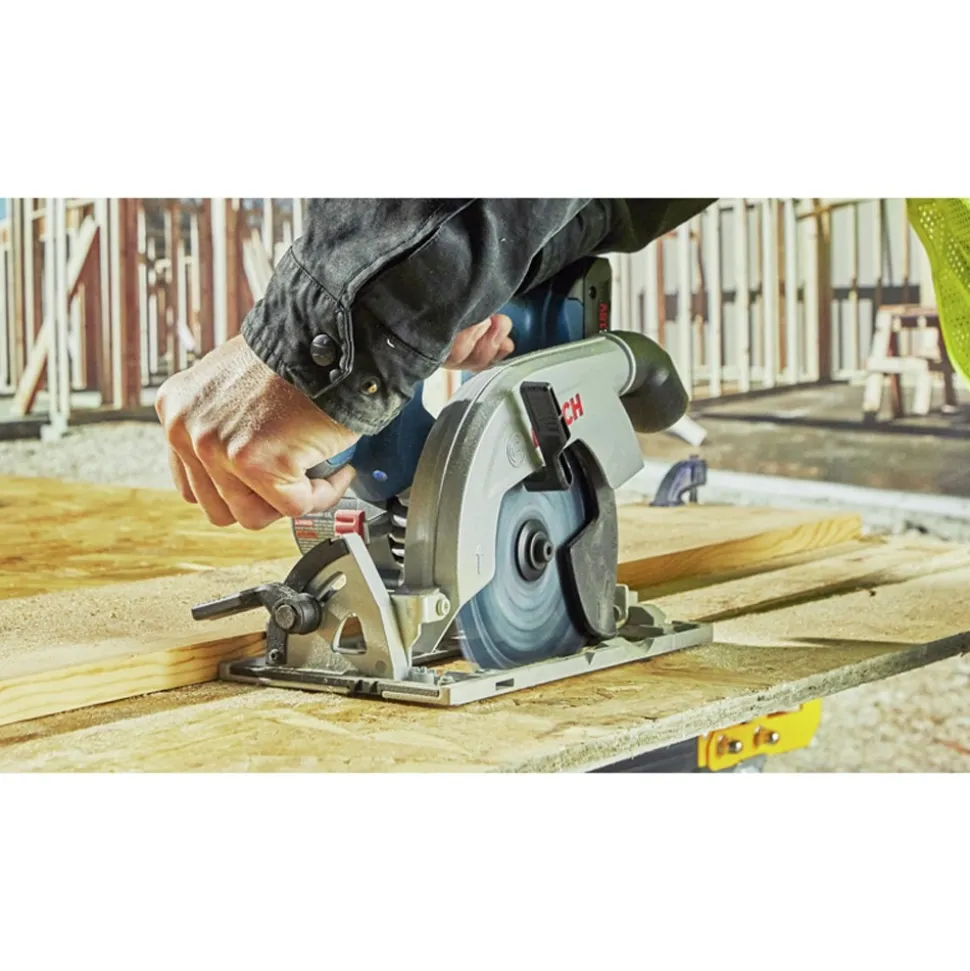 Bosch 18V Brushless Blade-Left Lithium-Ion 6-1/2 in. Cordless Circular Saw Kit with 2 Batteries (4 Ah)