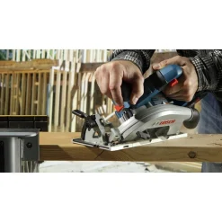 Bosch 18V Brushless Blade-Left Lithium-Ion 6-1/2 in. Cordless Circular Saw Kit with 2 Batteries (4 Ah)