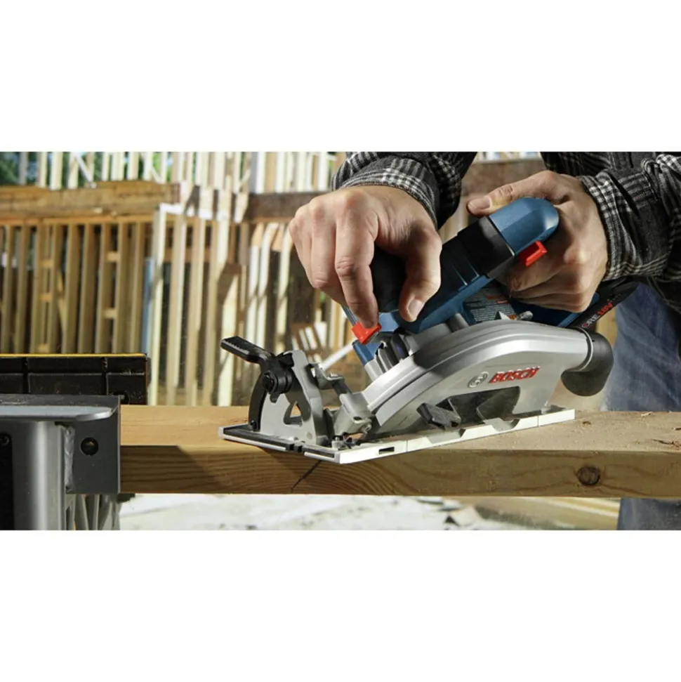 Bosch 18V Brushless Blade-Left Lithium-Ion 6-1/2 in. Cordless Circular Saw Kit with 2 Batteries (4 Ah)