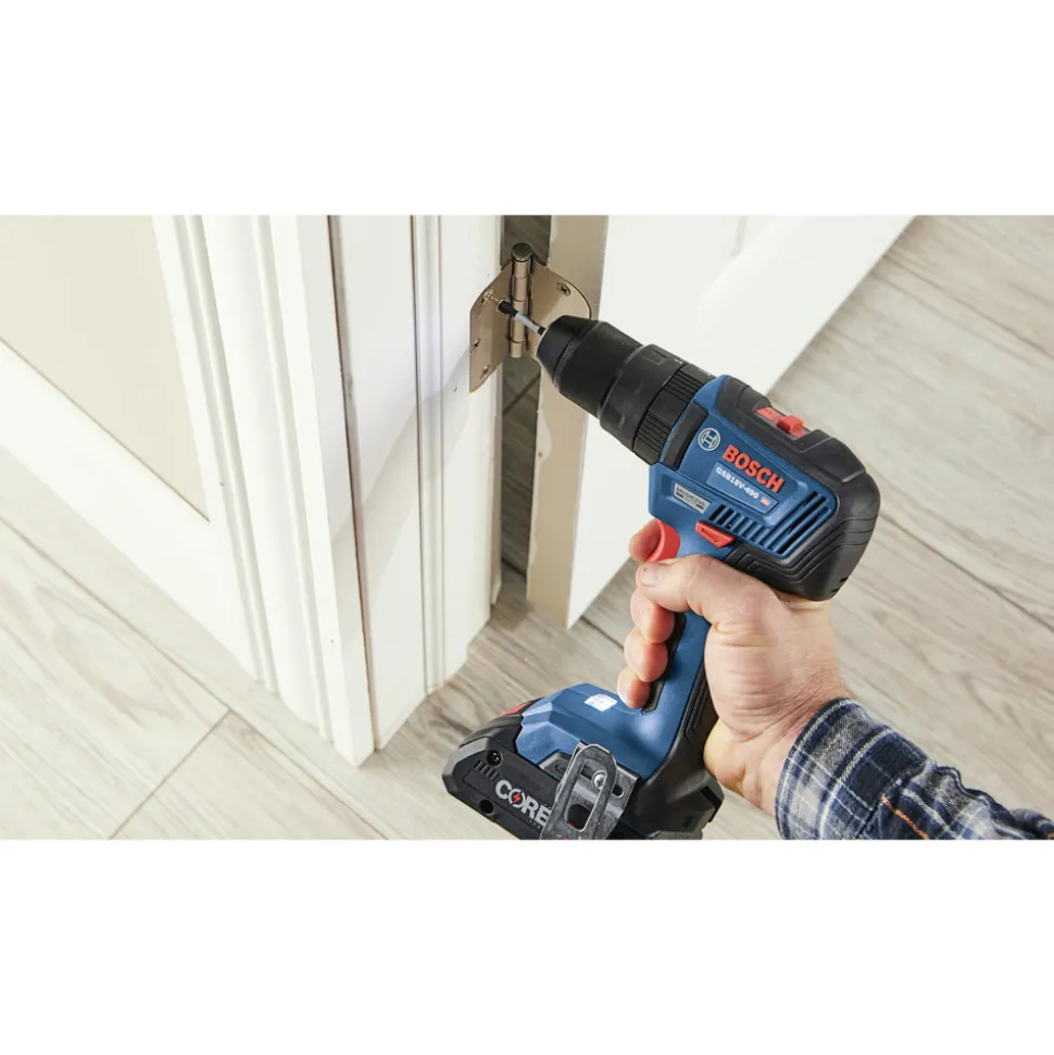 Bosch 18V Brushless Lithium-Ion 1/2 in. Cordless Hammer Drill Driver and 2-in-1 1/4 in. and 1/2 in. Bit Socket Impact Wrench Kit (4 Ah)