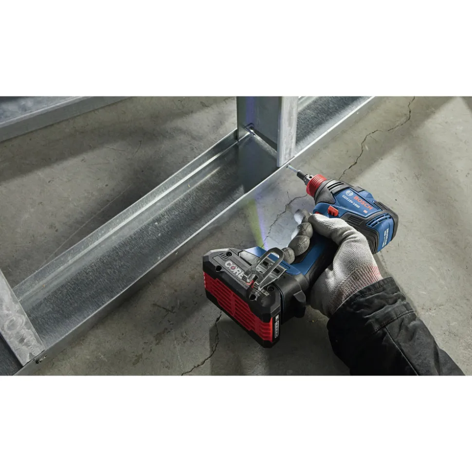 Bosch 18V Brushless Lithium-Ion 1/2 in. Cordless Hammer Drill Driver and 2-in-1 1/4 in. and 1/2 in. Bit Socket Impact Wrench Kit (4 Ah)