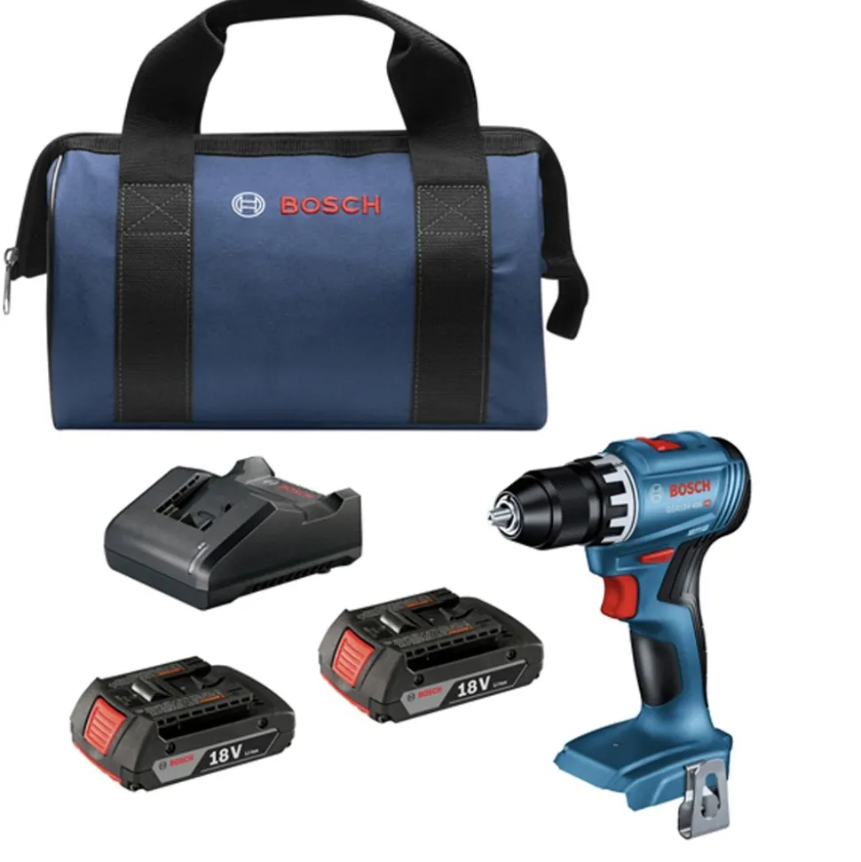 Bosch 18V Brushless Lithium-Ion 1/2 in. Cordless Compact Drill Driver Kit (2 Ah)