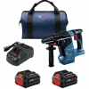 Bosch 18V Brushless Lithium-Ion 1 in. Cordless SDS-Plus Bulldog Rotary Hammer Kit with 2 Batteries (8 Ah)