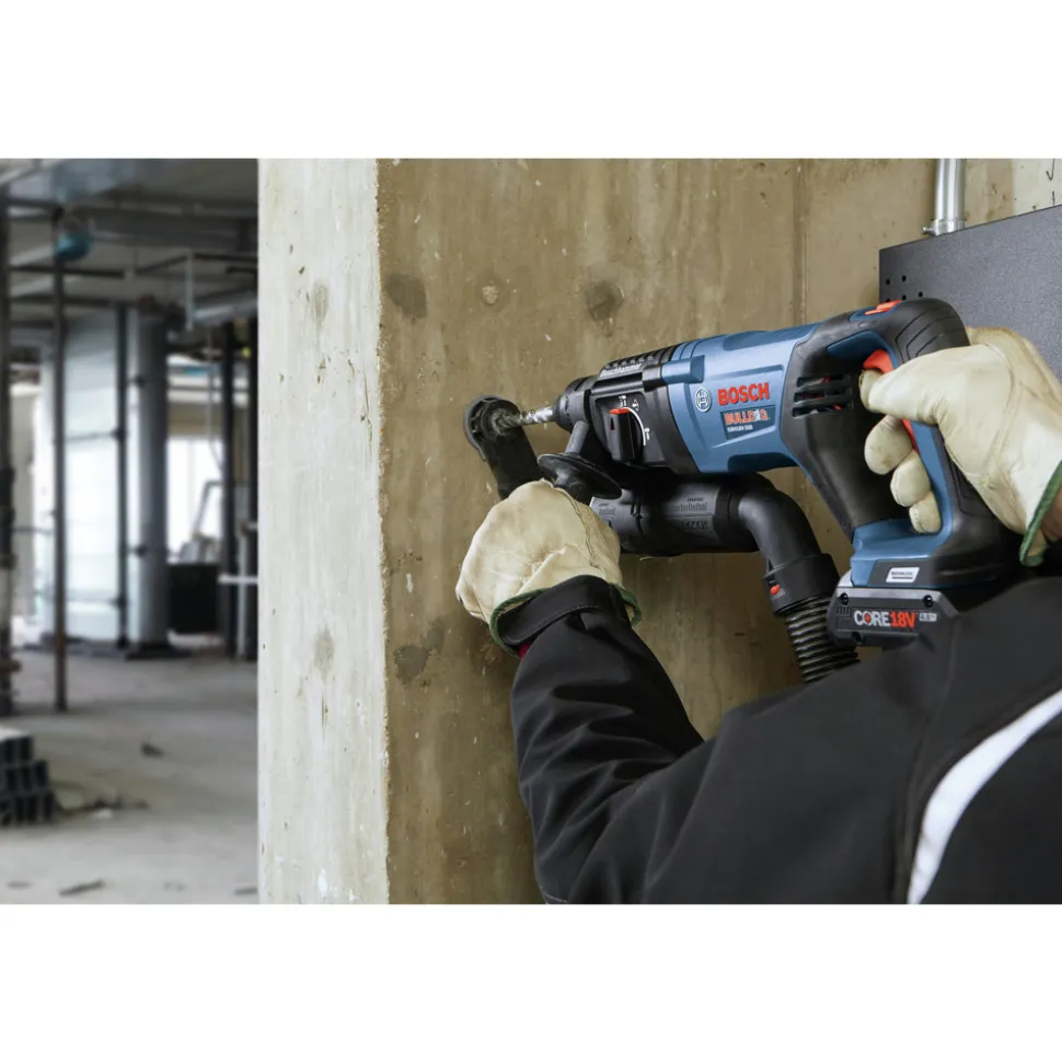 Bosch 18V Bulldog Brushless SDS-Plus Lithium-Ion 1 in. Cordless Rotary Hammer Kit with 2 Batteries (4 Ah)