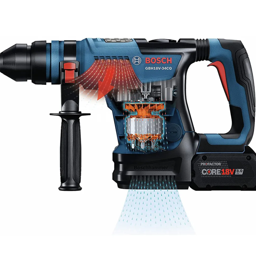 Bosch 18V PROFACTOR Brushless Lithium-Ion 1-1/4 in. Cordless SDS-Plus Bulldog Rotary Hammer Kit with 2 Batteries (8 Ah)