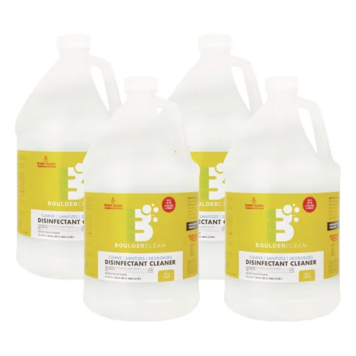 Boulder Clean 128 oz. Bottle Disinfectant Cleaner - Lemon Scent (4/Carton)