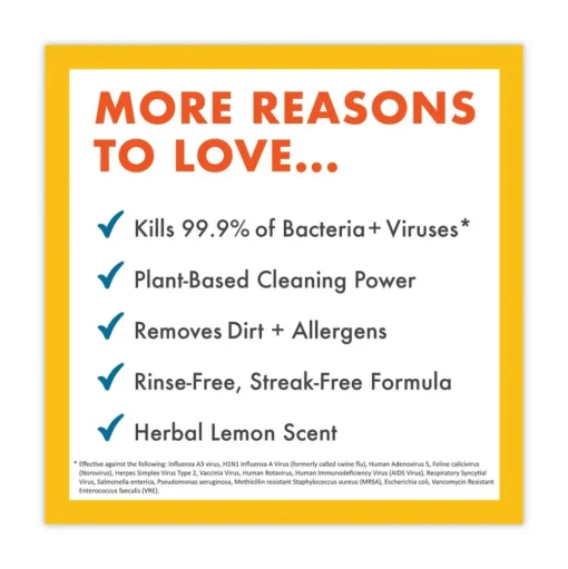 Boulder Clean 128 oz. Bottle Disinfectant Cleaner - Lemon Scent (4/Carton)