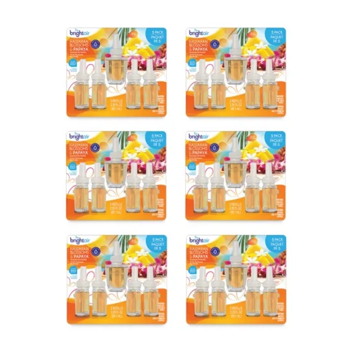 BRIGHT Air 0.67 oz. Electric Scented Oil Air Freshener Refill - Hawaiian Blossoms and Papaya (6 Packs/Carton)