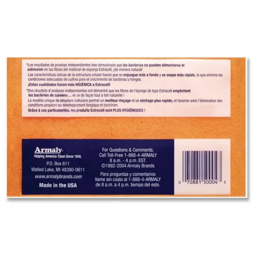 Brillo 3.5 in. x 6.12 in. Commercial Heavy-Duty Scrub Sponge - Orange/Green (12/Carton)