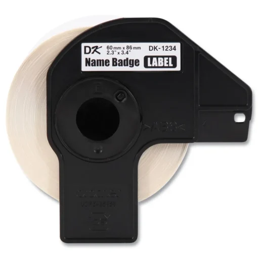 Brother 2.3 in. x 3.4 in. Die-Cut Name Badge Labels - White (3-Rolls/Pack)