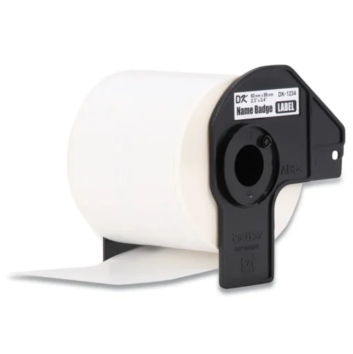 Brother 2.3 in. x 3.4 in. Die-Cut Name Badge Labels - White (3-Rolls/Pack)