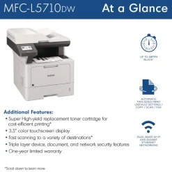 Brother MFC-L5710DW Business Monochrome Laser AIO Printer Copy Fax Print Scan