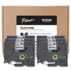 Brother P-Touch 0.5 in. TZe Series Standard Adhesive Laminated Labeling Tape - Black on White (6/Pack)
