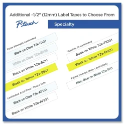 Brother P-Touch 0.5 in. TZe Series Standard Adhesive Laminated Labeling Tape - Black on White (6/Pack)
