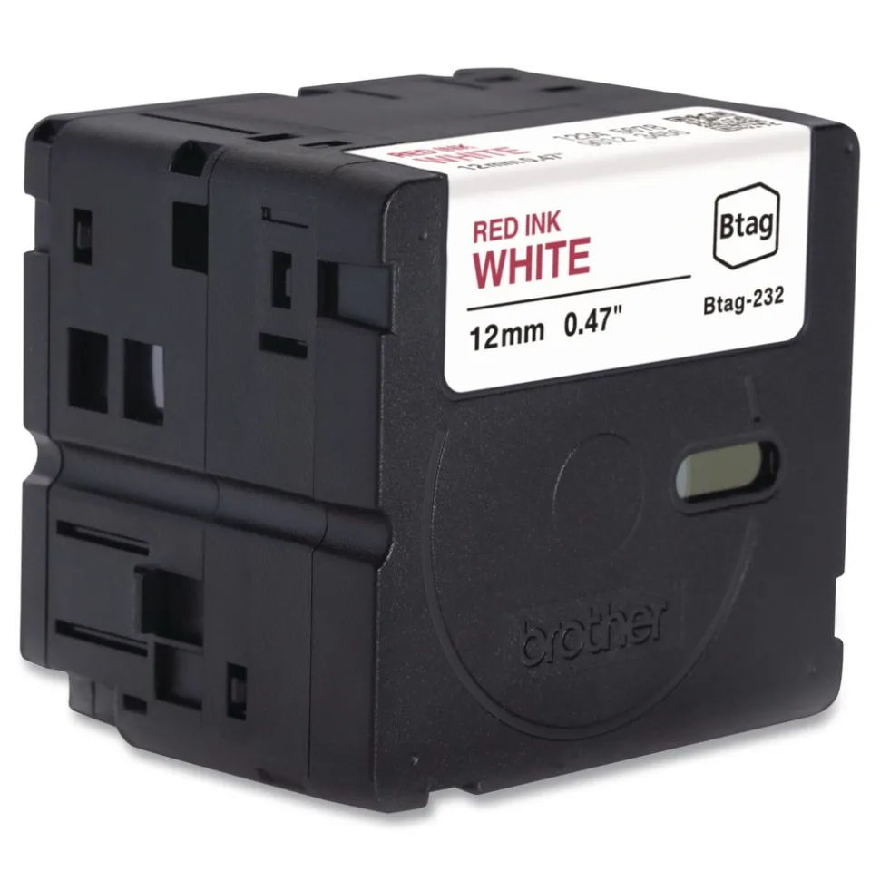 Brother P-Touch 0.47 in. x 13.1 ft. Genuine P-Touch BTAG Label Tapes - Red on White