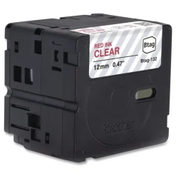 Brother P-Touch 0.47 in. x 13.1 ft. Genuine P-Touch BTAG Label Tapes - Red on Clear