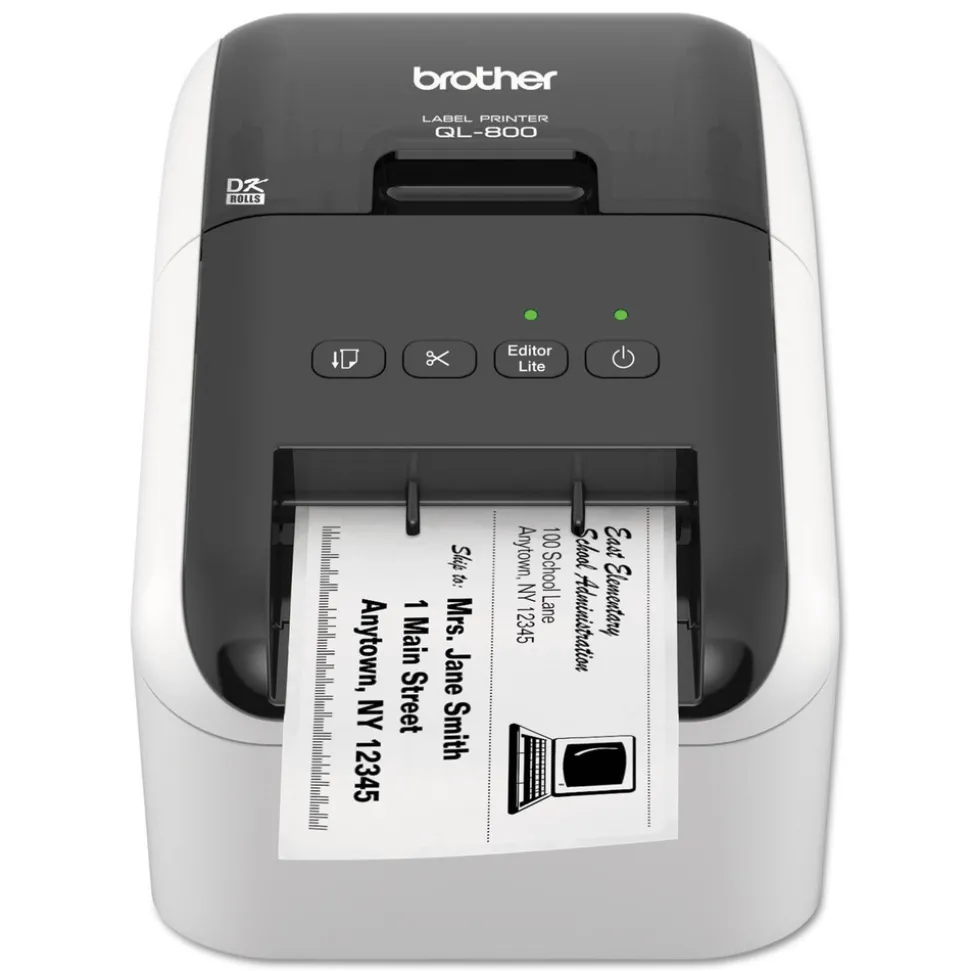Brother QL-800 5 in. x 8.75 in. x 6 in. 93 Labels/min Print Speed High-Speed Professional Label Printer